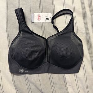 NWT Anita Active sport Bra air control Delta pad style 5544 grey/ black